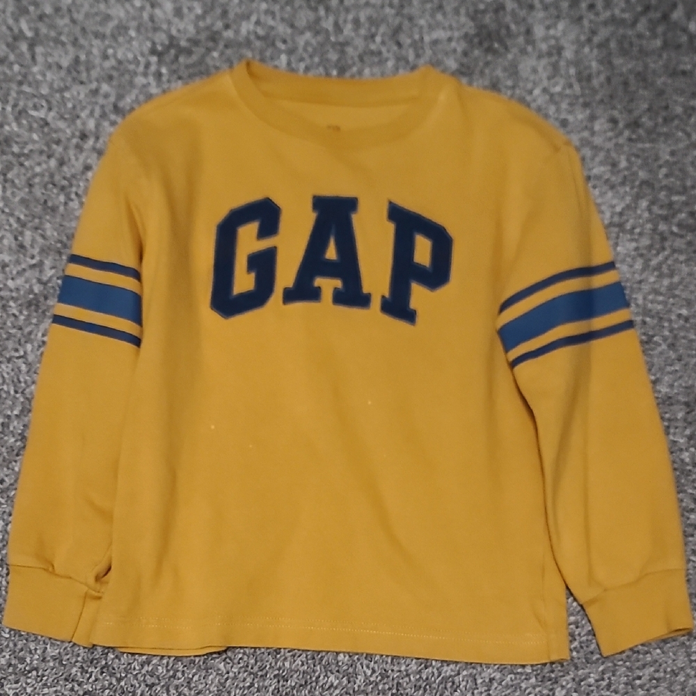 GAP Kids Mustard Long Sleeve Tee with Navy Accents